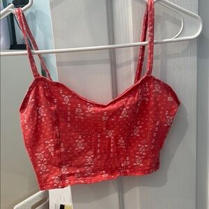 Pink Patterned Crop Top